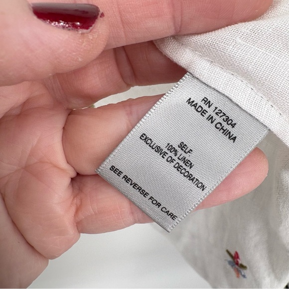 John Mark Line Embroidered Short Sleeve Blouse Small - Picture 7 of 8